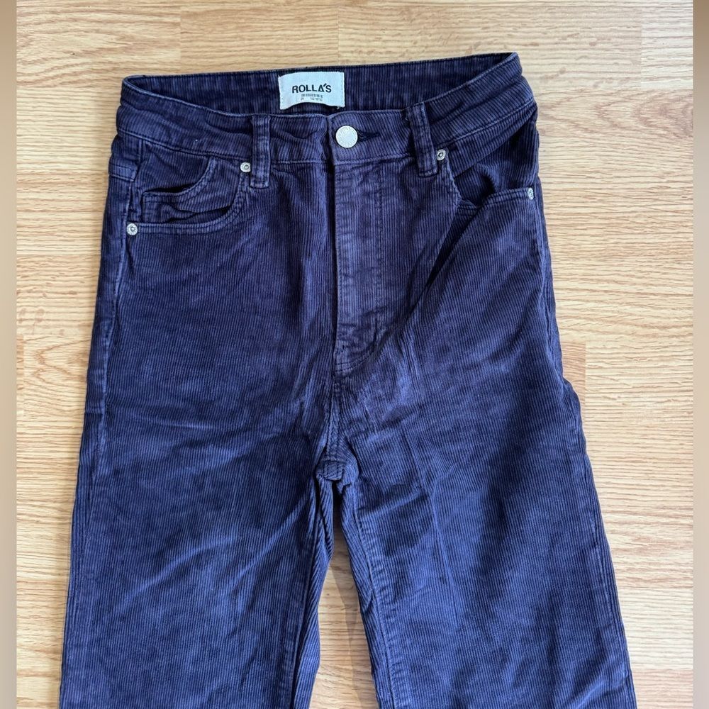ROLLA'S Women's Eastcoast Flare Corduroy Midnight Blue Bottoms Size 26 - Picture 5 of 8